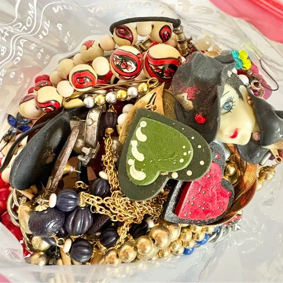 Jewelry Jar Lot Bulk Junk Drawer Vintage Modern Crafting Watch Necklace Ring - Picture 6 of 7